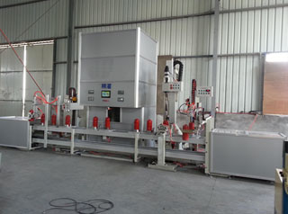 Full automatic dry powder fire extinguisher filing and assembling line