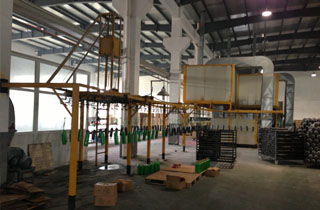 Automatic powder coating line